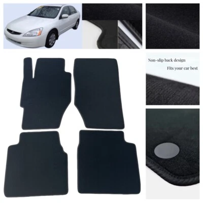 Fit For Honda Accord 2003 Car Floor Mats Liners Carpets Luxury Black Velour Rugs Foto 1 de 4