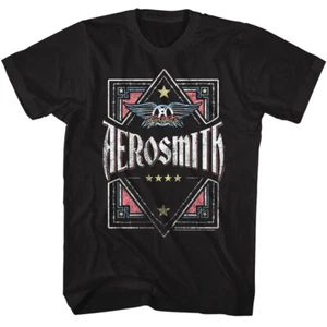 Aerosmith Freedom Logo Playing Card Stars Men's T Shirt Rock Band Music Merch - Picture 1 of 5