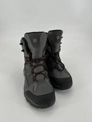 Salomon Waterproof Boots Women's Size 8 Gray Chalten Thinsulate Climashield Warm - Image 1 of 4