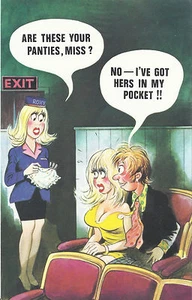 Vintage 1970's Bamforth COMIC Postcard (new old stock) your panties miss #358 - Bild 1 von 2