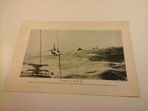 Vintage 1920 WW1 ART PRINT of WWI Events & People THROUGH THE NORTH SEA - Bild 1 von 1