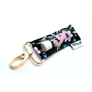 LippyClip schwarz Blumen Lippenbalsam Halter Brandneu im Paket Must Have!! - Bild 1 von 1