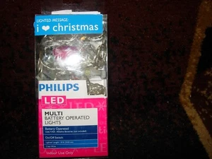 PHILIPS LED BATTERIESCHNUR -"I (RED HEART)LOVE CHRISTMAS"--EIN/AUS SCHALTER--#R14-2 - Bild 1 von 24