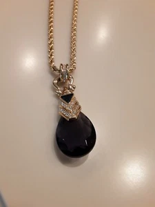 "Nolan Miller" Faux Amethyst Crystal Pendant & Necklace  - Picture 1 of 7
