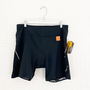TRAYL CYCLING Mens Shorts UPF 50 Black Padded Compression Bike Shorts Size XL - Imagen 1 de 7