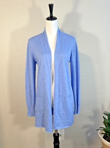 EILEEN FISHER Cardigan Linen & Cotton Blend Light Blue Open Front Women's Sz XS - Picture 1 of 11