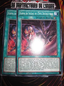 YU-GI-OH! COM KARMA DU SOLDAT DE L'EPEE DESTRUCTRICE LOT PLAYSET (X2) BOSH-FR060 - Picture 1 of 1