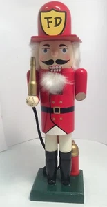 Decorative Fireman Nutcracker Fire Hydrant & Hose 14" Tall AllHollidays - Picture 1 of 11