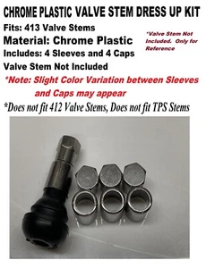 KIT DE VESTIR DE VÁSTAGO DE VÁLVULA TR413 8 PIEZAS - Plástico Cromo - Imagen 1 de 8