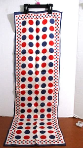 VINTAGE ~ WEISS mit rot & blau gepunktet langer Schal ~ 43,5" x 13" - Bild 1 von 2