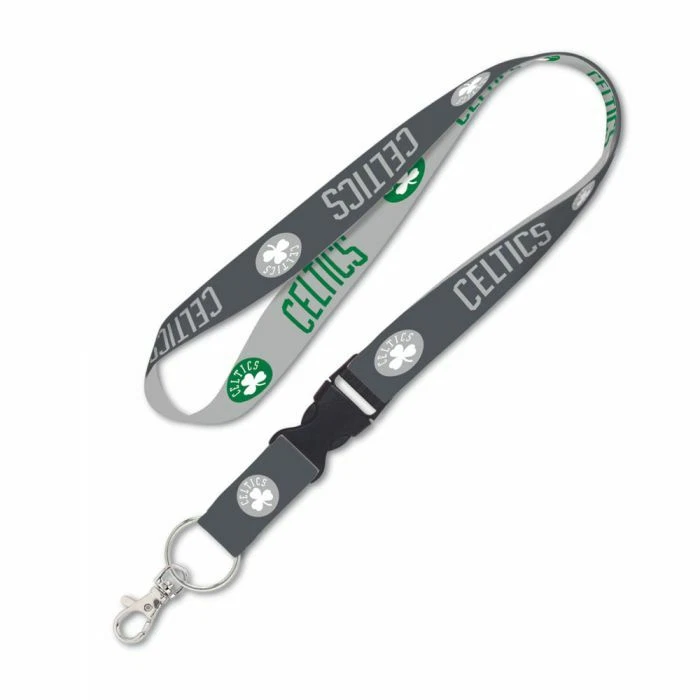 BOSTON CELTICS LANYARD KEY CHAIN W/ DETACHABLE BUCKLE 1" WIDTH 22" LENGTH  - Image 1 of 1