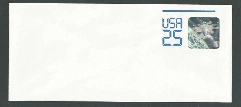 U617  25c Blue & Diecut On White Mint Entire Size 21 - Image 1 of 1