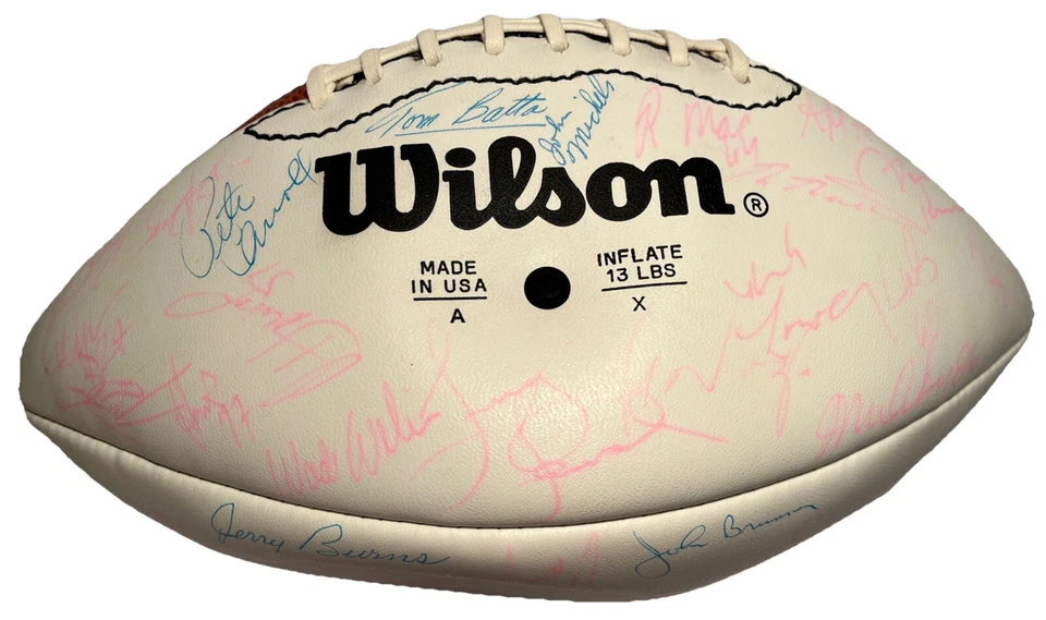 Fútbol americano Wilson NFL firmado por el equipo de los Minnesota Vikings 1988 certificado de autenticidad PSA, 58 autos (B225) Foto 1 de 4