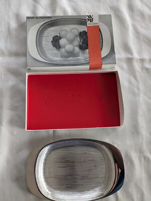 WMF BUTTERTELLER 70er mit Riffel-Glaseinsatz im Originalkarton - Bild 1 von 4