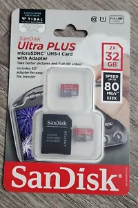 SanDisk Ultra Plus microSDHC UHS-1 Card with Adapter - 2x 32 GB - Picture 1 of 1