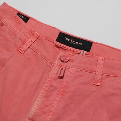 Pantalones chinos/informales Kiton NWD talla 32 EE. UU. en mezcla de algodón rojo Nantucket Foto 1 de 4