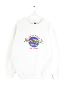 Hard Rock Café 90s Vintage Las Vegas Bordado Suéter Blanco M Hombre - Imagen 1 de 6