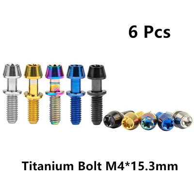 Perno de titanio M4x15,3 mm Cónico Torx con arandela Tornillos de vástago de bicicleta para Ritchey C260 Foto 1 de 4