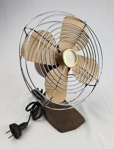 Vintage Manning Bowman Model 31 Metal Desk Fan 8" Cast Iron Base Mid Century MCM - Picture 1 of 12