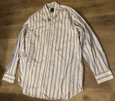 Tailor Byrd Con Botones Para Hombres Talla XXL Calce Clásico LS Rayas Azul Blanco Verde P2p25 Foto 1 de 4