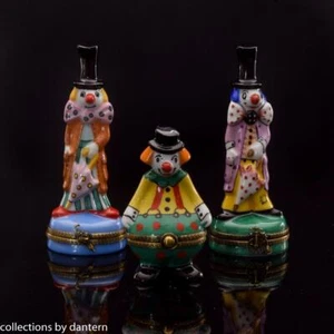 Cajas de porcelana Limoges, juego de 3, payasos - Imagen 1 de 9