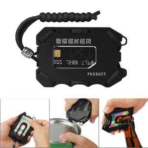 Billetera táctica EDC de metal con bolsillo frontal para hombre clip para dinero delgada porta tarjetas de identificación regalo - Imagen 1 de 17