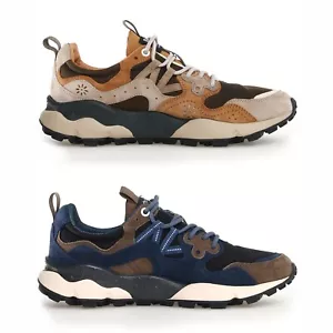 Barbour x Flower Mountain Trainers - Yamano 3 Trainers - Brown/Beige, Navy/Olive - Picture 1 of 13