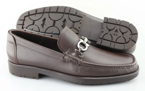 Men's SALVATORE FERRAGAMO 'Master' Dark Brown Leather Loafers Size US 8 - D - Picture 1 of 6