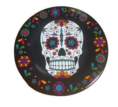 Day of The Dead Sugar Skull Melamine 7.5" Snack Plates (Dia De Los Muertos) - Image 1 of 4