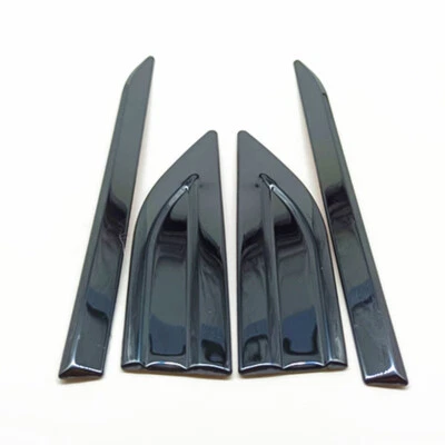 Car Fender Side Vent Air Wing Trim Cover Black Polished Decorative Accessories - Image 1 of 4