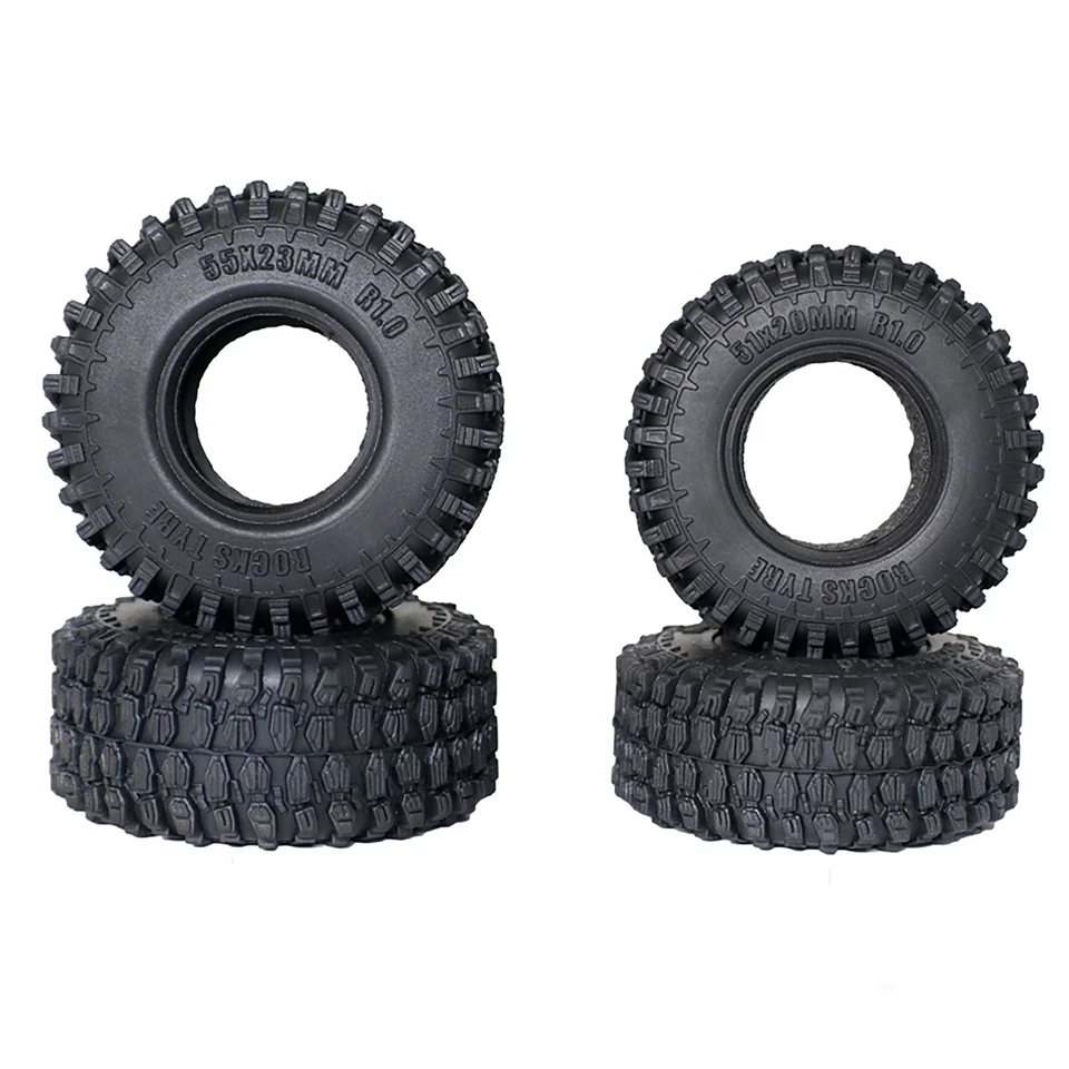 R1 51/55mm Räder Reifen für 1/24 Axial SCX24 90081 00001 RC Crawler（4Stück） - Bild 1 von 4