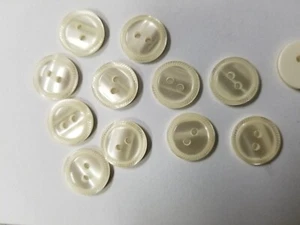 UNIQUE VINTAGE BUTTONS SET OF 12 SMALL PEARL OFF WHITE TUZ2682 LAST! - Picture 1 of 2