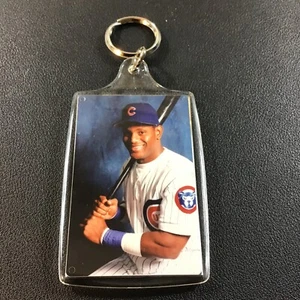 Vintage 1996 Sammy Sosa 21 Photo Chicago Cubs Key Chain Ring VGC Wrigley Cubbies - Picture 1 of 3