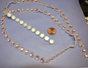 VINTAGE COSTUME TRIM *frosted white plastic * light rose stones * 3 ft length - Picture 1 of 2