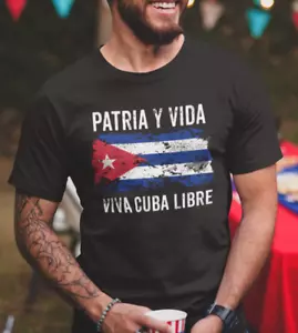 Viva Cuba Libre Vintage Cuba Flag Patria Y Vida Cuba Shirts - Picture 1 of 5