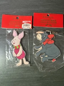 Colección de Navidad Disney vintage años 90 adornos planos de madera lechón y ojo - Imagen 1 de 7