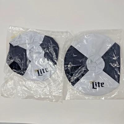 2 Miller Lite Pool Floaties White Black Inflatable Cup Holder New in Package - Image 1 of 4