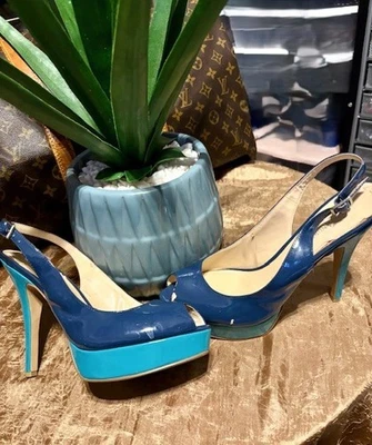 Correa de tobillo Enzo Angiolini punta abierta (azul/agua) Foto 1 de 2