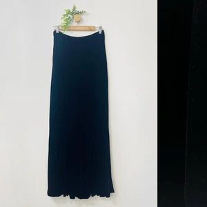 Falda midi vintage nueva con etiquetas Ann Taylor negra mezcla de seda terciopelo modesta elegante talla 6 - Imagen 1 de 8