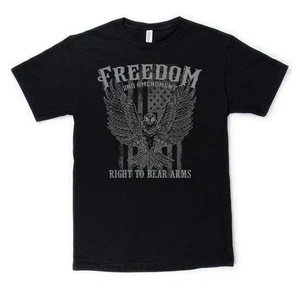 Freedom Right To Bear Arms 2nd Amendment Black Short Sleeve T-shirt Large New - Picture 1 of 1