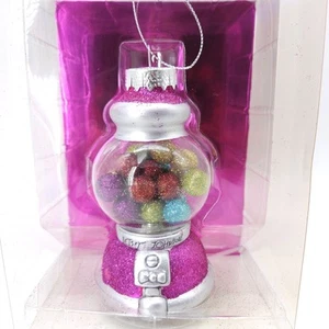 Betsey Johnson Bubblegum Machine Blown Glass Ornament NEW IN BOX - Picture 1 of 3