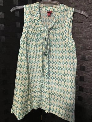 Camisa Merona para mujer mediana verde a cuadros corbata camiseta sin mangas ligera Foto 1 de 4