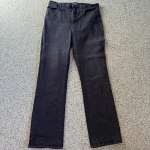 NYDJ Not Your Daughters Jeans Damen gerades Bein Hose schwarz hoher Bund 18 Vintage - Bild 1 von 18