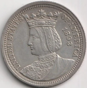 1893 ISABELLA COMMEMORATIVE QUARTER AU - Picture 1 of 2