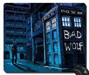 Tardis Doctor Who Bad Wolf mousepad lock edge macbook asus acer hp PC - Picture 1 of 3