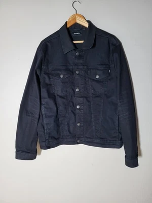 Diesel Denim Dark Blue Almost Black Jean Trucker Jacket Men’s XL Stretch - Image 1 of 4