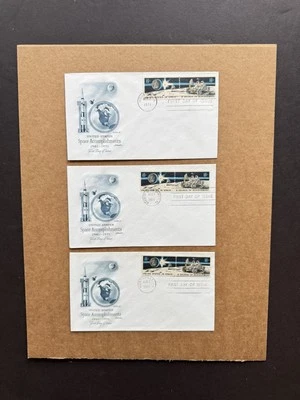 US 1971 FDC +Space Achievements #1435b +3-City CXLs=Houston +KSC +Huntsville - Image 1 of 2