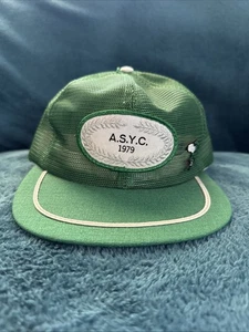 RARE VINTAGE A.S.Y.C 1979 MESH GREEN TRUCKER HAT ADJUSTABLE DERBY CAP USA - Picture 1 of 9