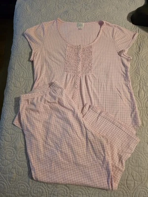 Conjunto de Pijama Miss Elaine M Capri Largo Manga Gorra Rosa Mediano Foto 1 de 4