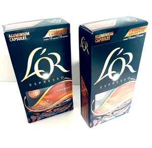 20 cápsulas de café espresso L'OR CARAMELO PAQUETE DE 2 RECIÉN SELLADAS BB: 12/2025 - Imagen 1 de 5